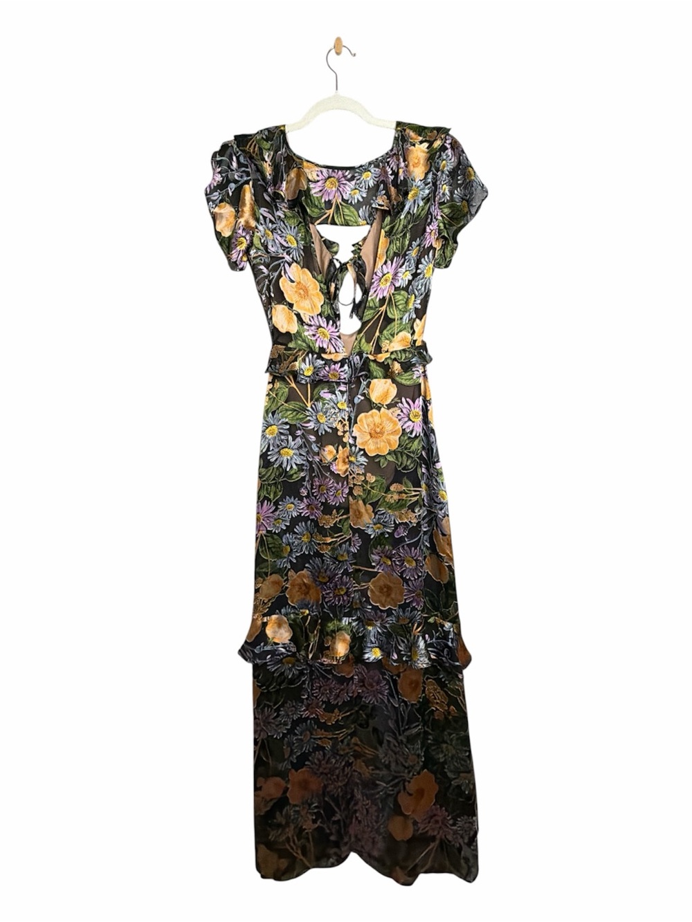 For Love & Lemons Floral Cutout Maxi Dress XS - Picture 9 of 12